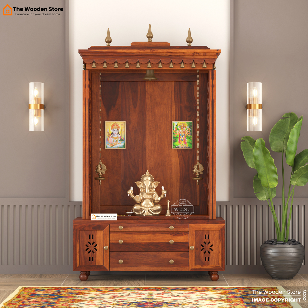 Udaya Home Temple (Honey Finish)