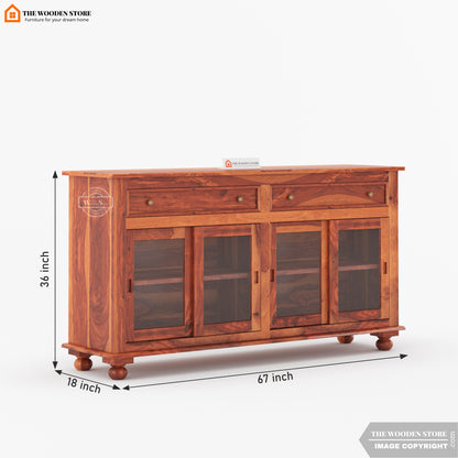 Carville Kitchen Cabinet (Honey Finish)