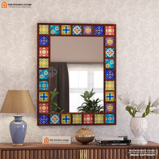 Bohemian Mirror With Frame (Honey Finish)