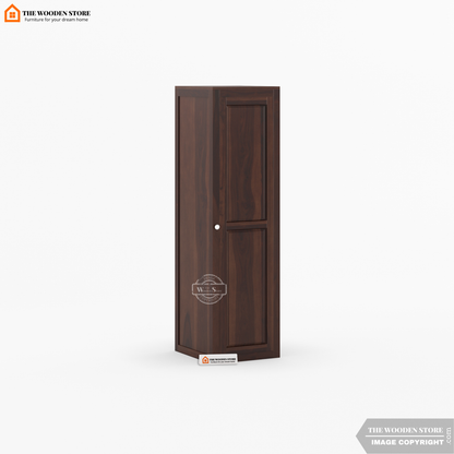 Mateo 1 Door Multi-Utility Wardrobe (Walnut Finish)