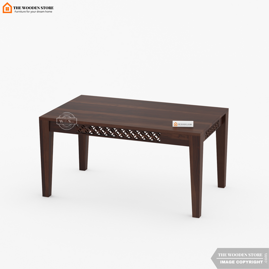 Daffy 6 Seater Dining Table (Walnut Finish)