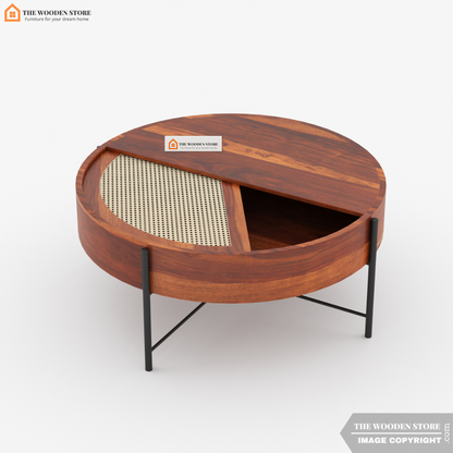 Emery Round Coffee Table (Honey Finish)