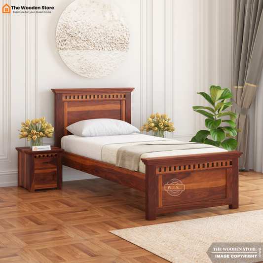 Donald Single Bed Without Storage (Honey Finish)