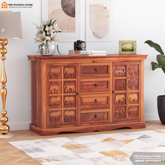 Tusk Cabinet and Sideboard (Honey Finish)