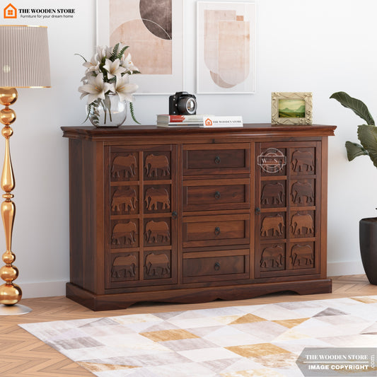Tusk Cabinet and Sideboard (Walnut Finish)