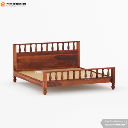Albus Bed without Storage (King Size, Honey Finish)