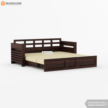 Casper Sofa Cum Bed (Walnut Finish)