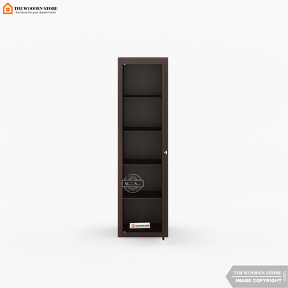 Mateo 1 Door Multi-Utility Wardrobe (Walnut Finish)