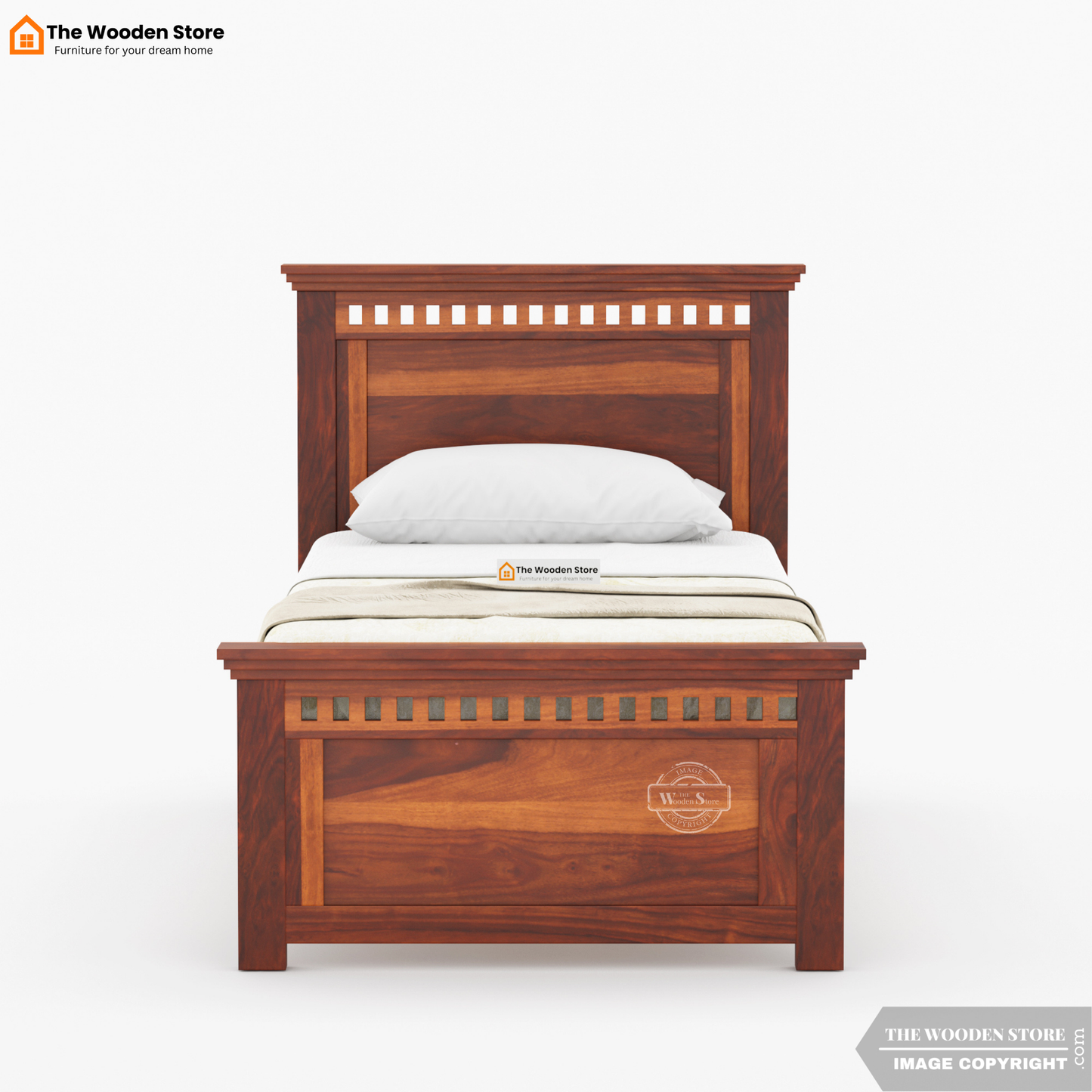 Donald Single Bed Without Storage (Honey Finish)