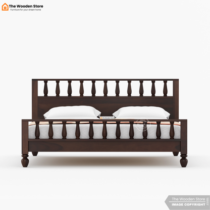 Albus Bed without Storage (King Size, Walnut Finish)