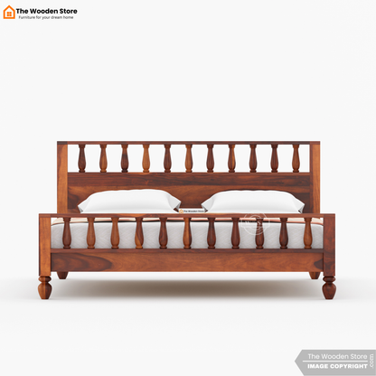 Albus Bed without Storage (King Size, Honey Finish)