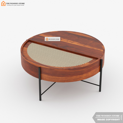 Emery Round Coffee Table (Honey Finish)