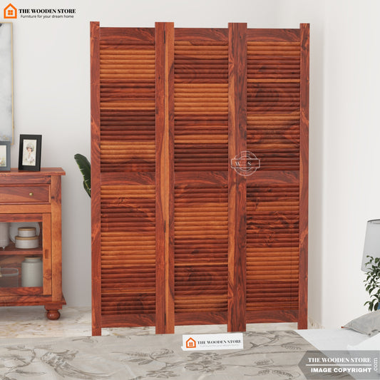 Vento 3 Panel Room Partition (Honey Finish)