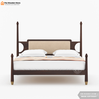 Belair Poster Bed without Storage (Queen Size, Walnut Finish)