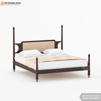 Belair Poster Bed without Storage (Queen Size, Walnut Finish)