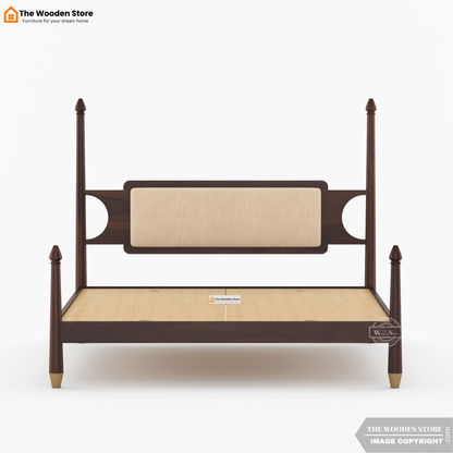 Belair Poster Bed without Storage (Queen Size, Walnut Finish)
