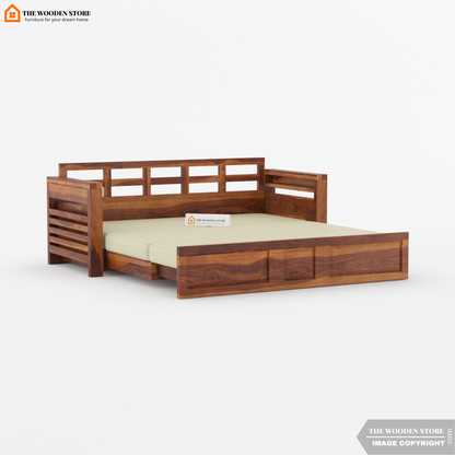 Casper Sofa Cum Bed (Honey Finish)