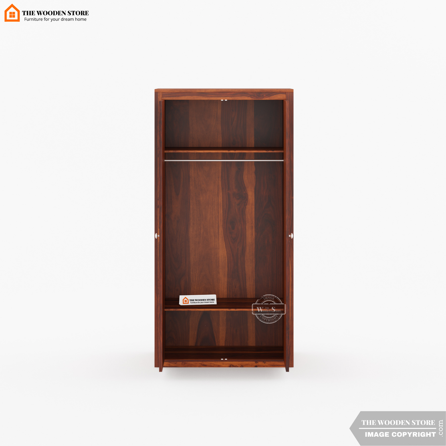 Mateo 2 Door Multi-Utility Wardrobe (Honey Finish)