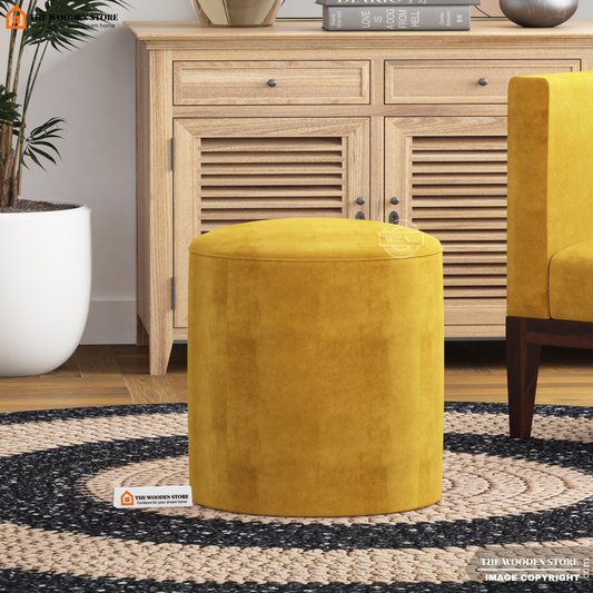 Dove Round Pouffe (Orange Gold)
