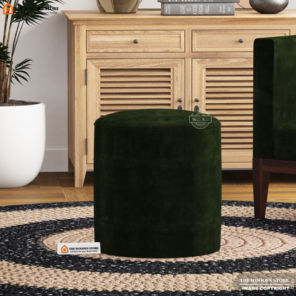 Dove Round Pouffe (Olive Green)