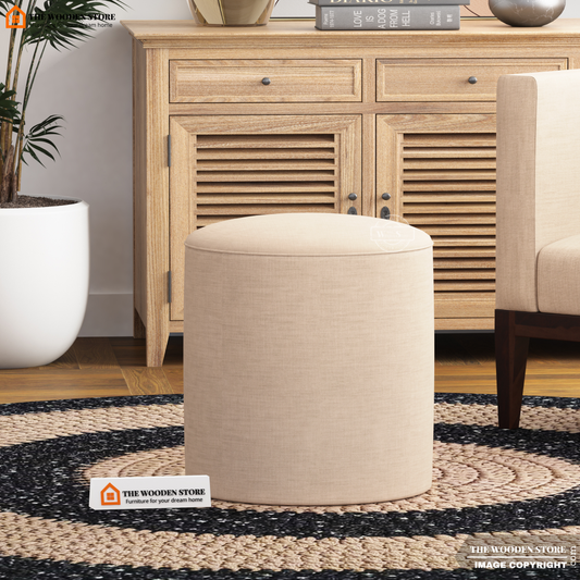 Dove Round Pouffe (Soft Vanilla)