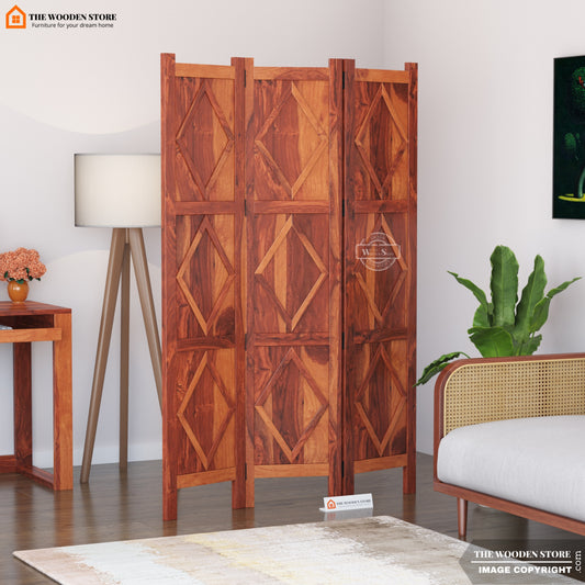 Carvion 3 Panel Room Partition (Honey Finish)