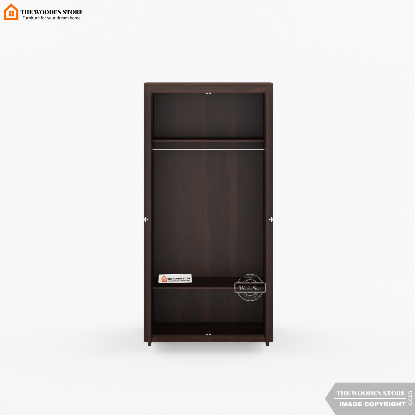 Mateo 2 Door Multi-Utility Wardrobe (Walnut Finish)