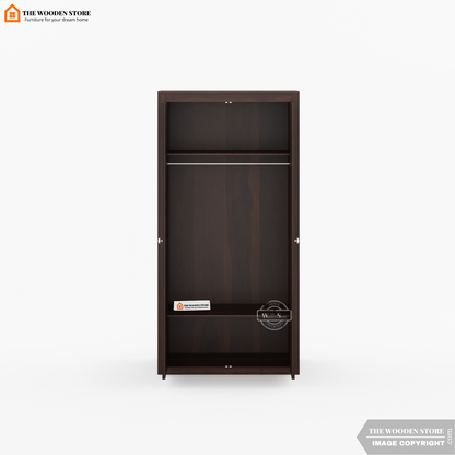 Mateo 2 Door Multi-Utility Wardrobe (Walnut Finish)