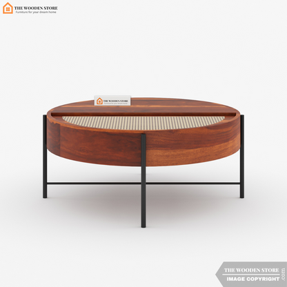 Emery Round Coffee Table (Honey Finish)