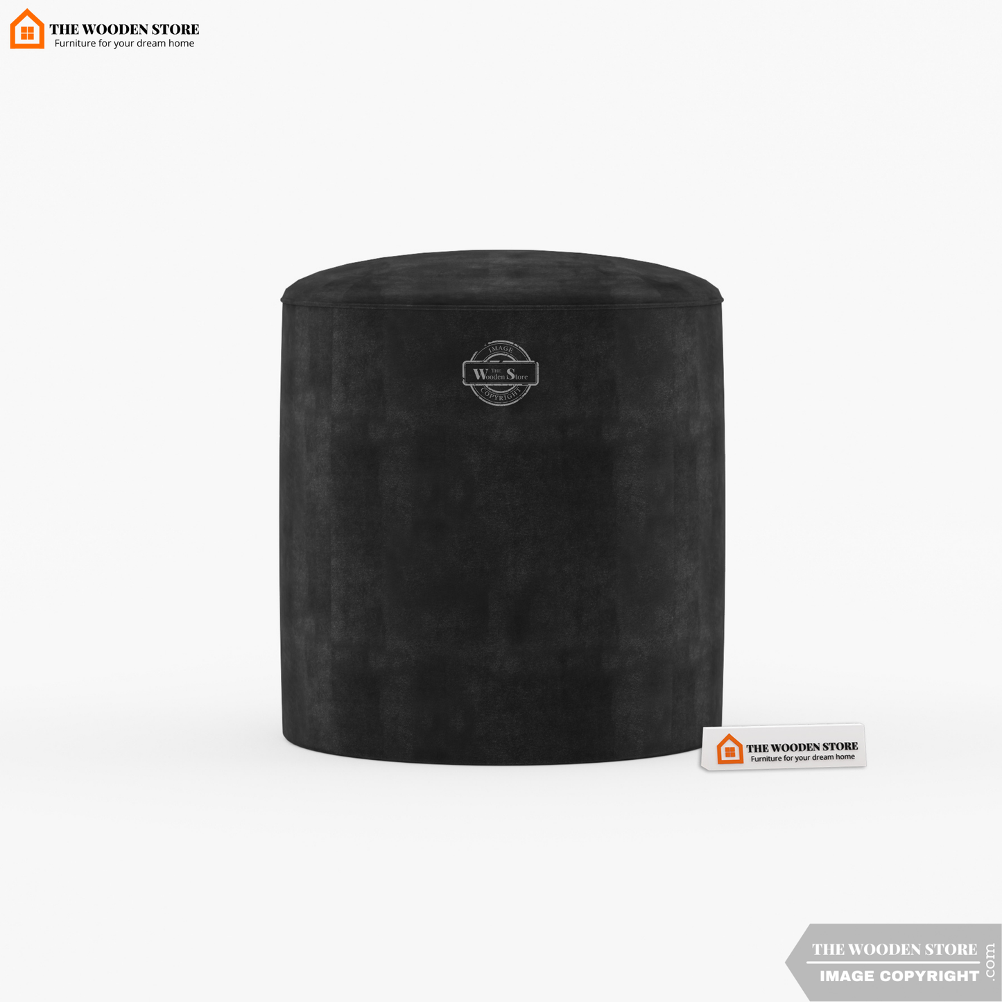 Dove Round Pouffe (Natural Grey)