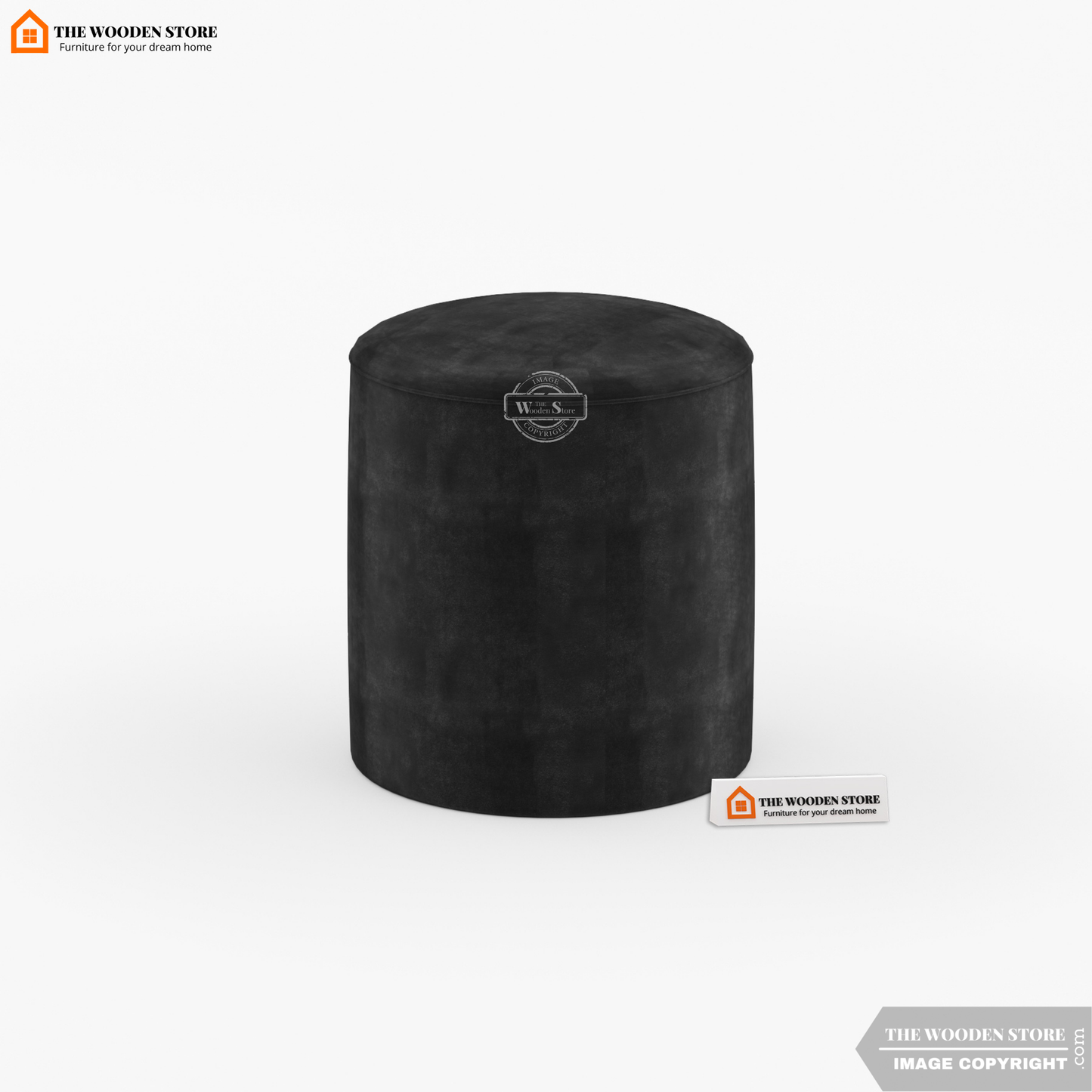 Dove Round Pouffe (Natural Grey)