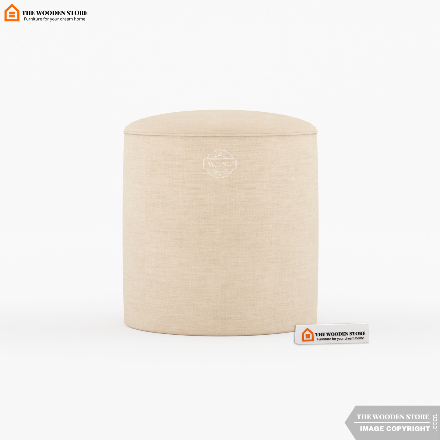 Dove Round Pouffe (Soft Vanilla)