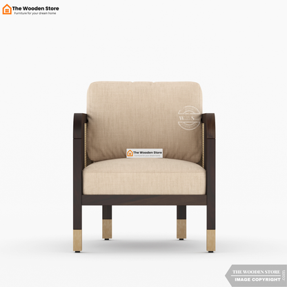 Petroski 3+1+1 Wooden Sofa Set With Cane (Walnut Finish)