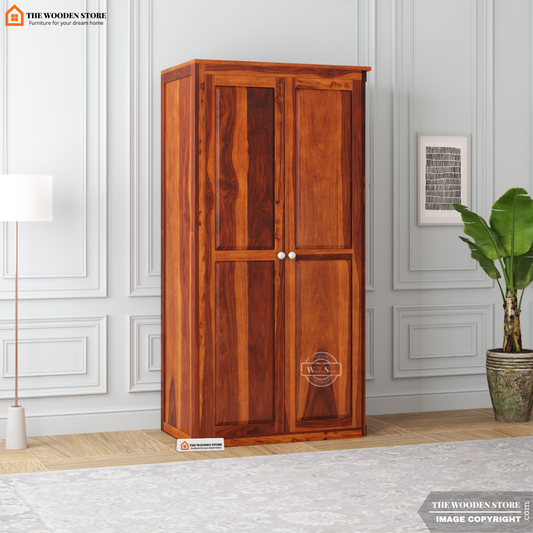 Mateo 2 Door Multi-Utility Wardrobe (Honey Finish)
