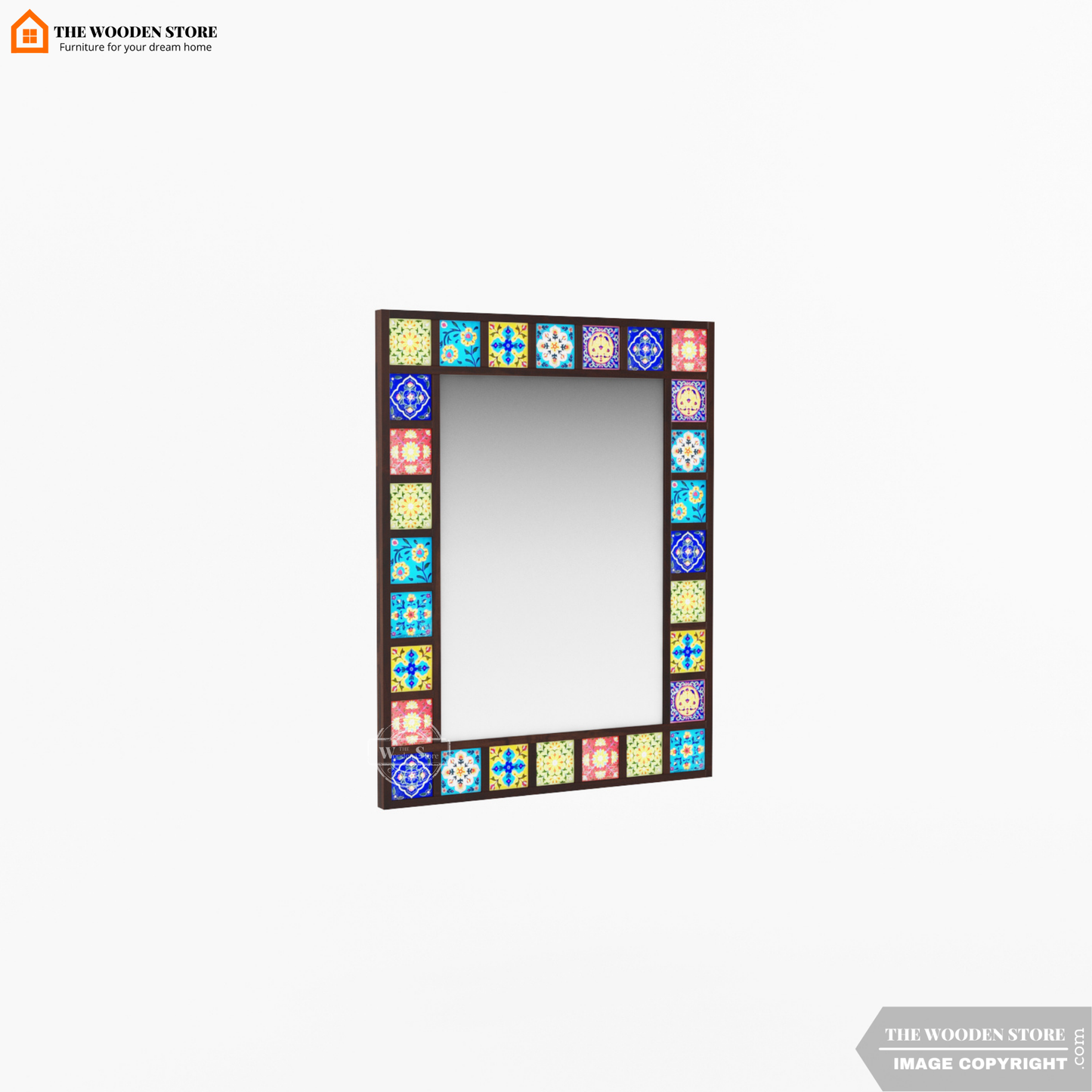 Bohemian Mirror With Frame (Walnut Finish)