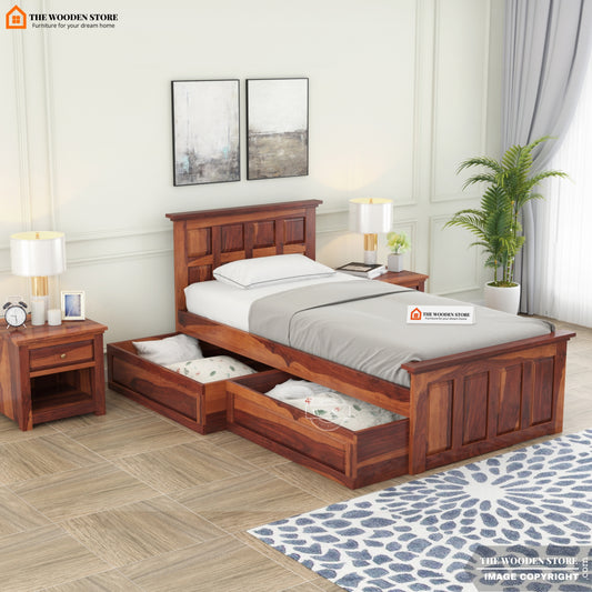 Paloma Single Bed With Storage (Honey Finish)