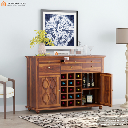 Monty Bar Cabinet (Honey Finish)