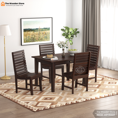 Glen 4 Seater Sheesham Wood Dining Set (Walnut Finish)