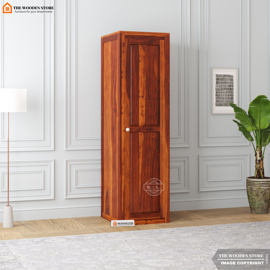 Mateo 1 Door Multi-Utility Wardrobe (Honey Finish)