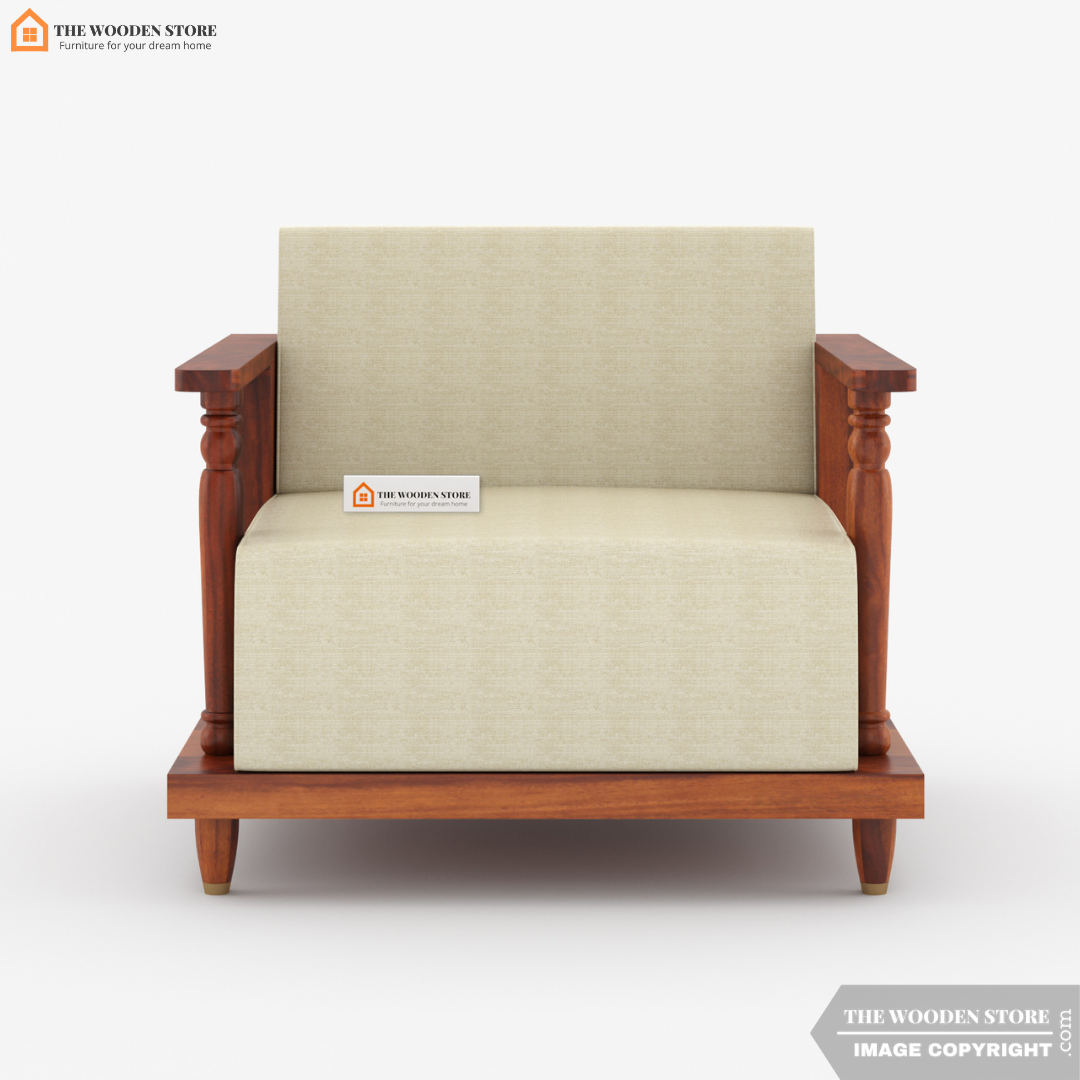 Gabriel 1 Seater Wooden Sofa (Honey Finish)