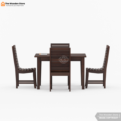 Glen 4 Seater Sheesham Wood Dining Set (Walnut Finish)