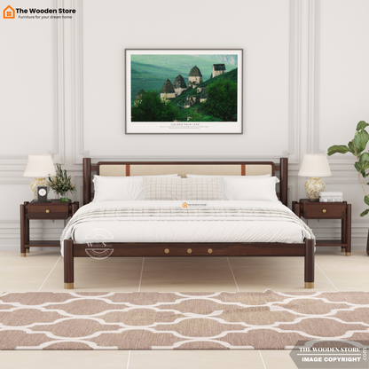 Ardin Bed without Storage (King Size, Walnut Finish)