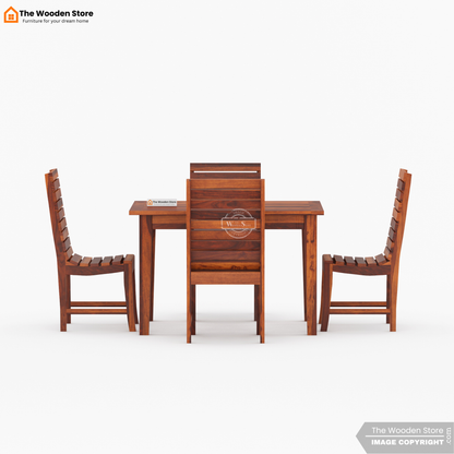 Glen 4 Seater Sheesham Wood Dining Set (Honey Finish)