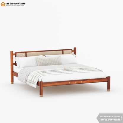 Ardin Bed without Storage (King Size, Honey Finish)