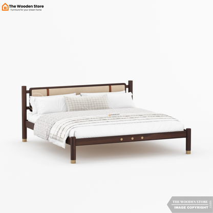 Ardin Bed without Storage (King Size, Walnut Finish)