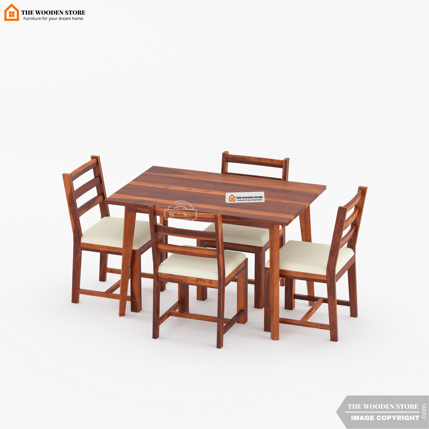 Sharon 4 Seater Dining Table Set (Honey Finish)