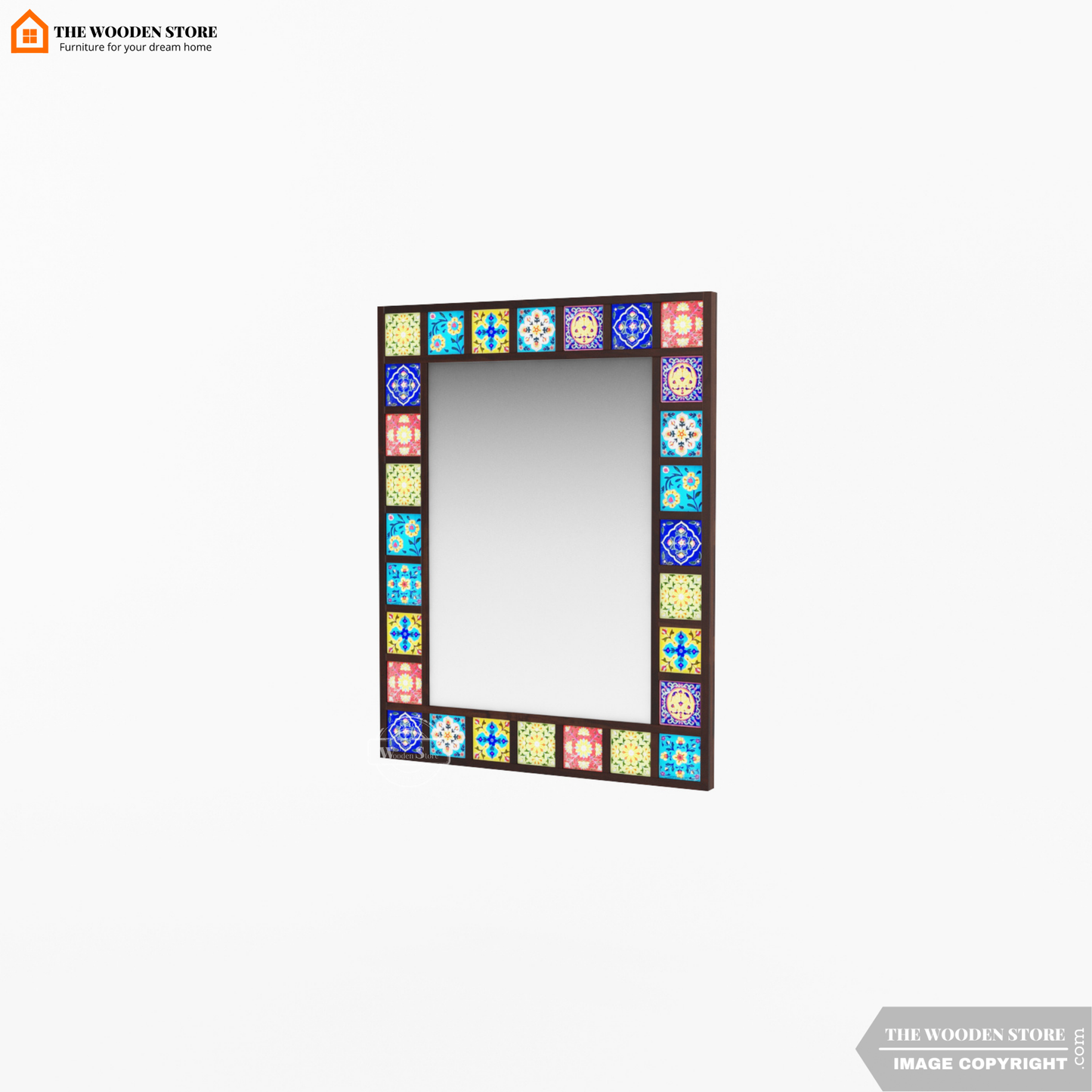 Bohemian Mirror With Frame (Walnut Finish)