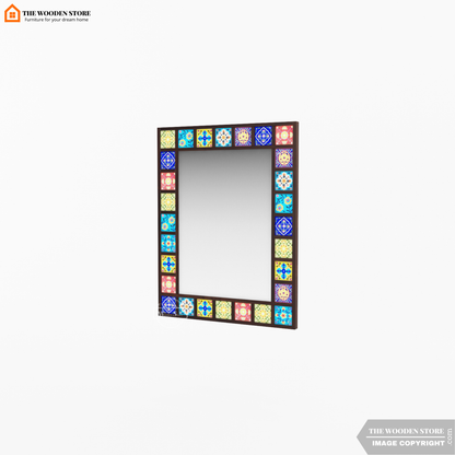 Bohemian Mirror With Frame (Walnut Finish)