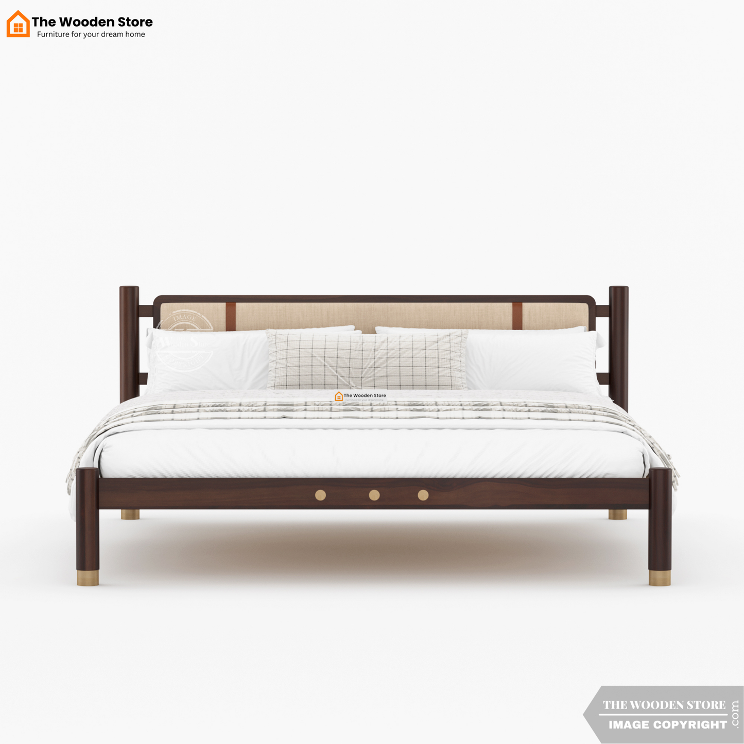 Ardin Bed without Storage (King Size, Walnut Finish)