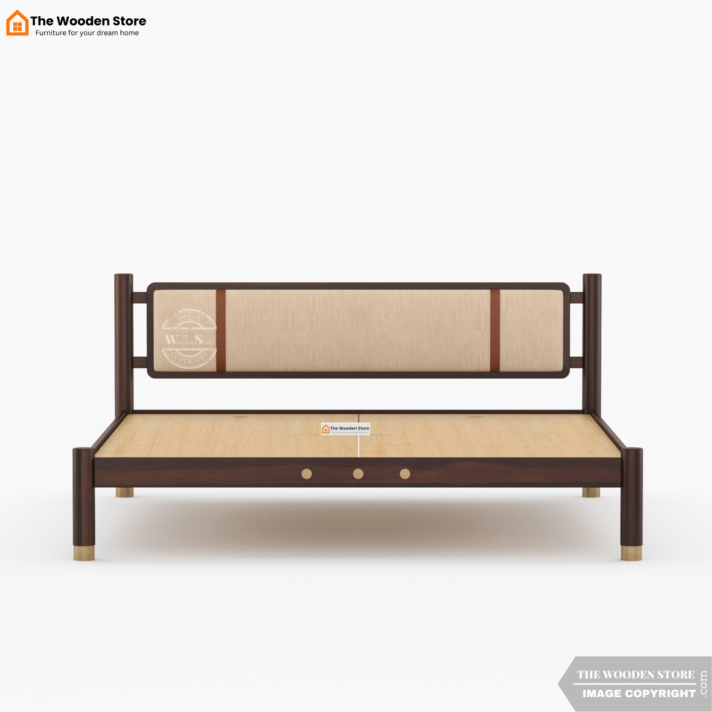 Ardin Bed without Storage (King Size, Walnut Finish)